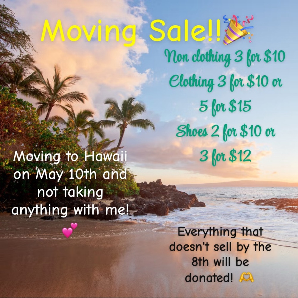 Moving Sale Announcement
